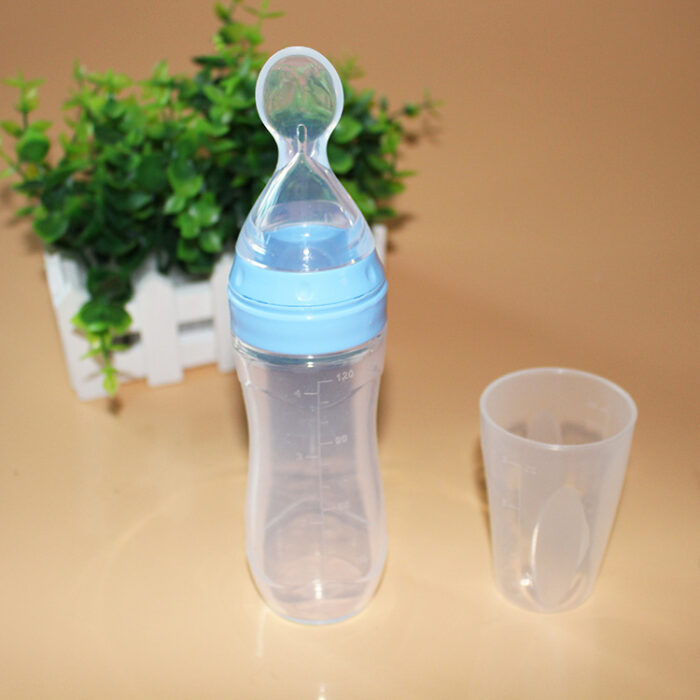 Soft Silicone Squeeze Feeding Bottle for Infants (120ml, Easy One-Hand Use)