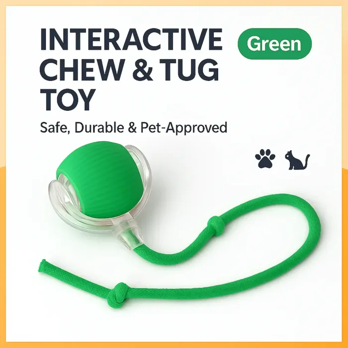 Green cat toy ball