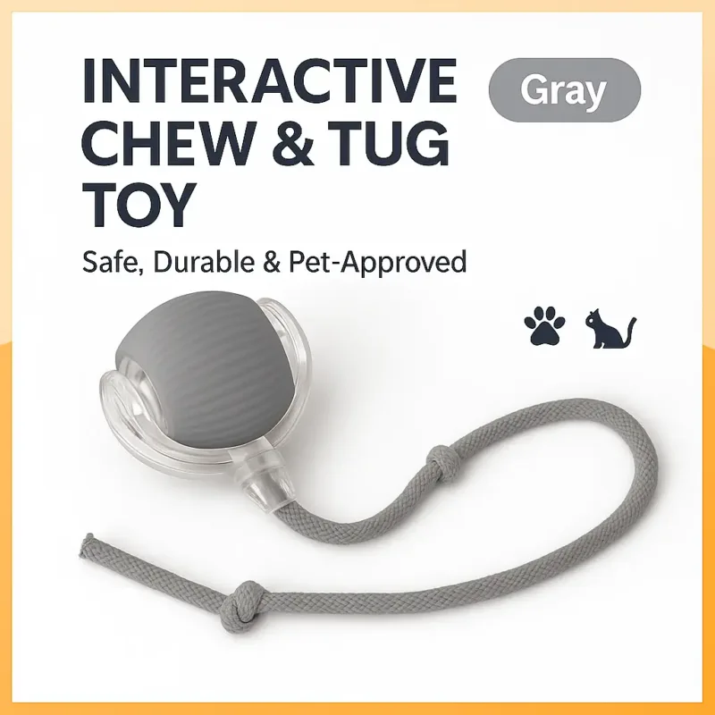 Gray pet toy ball